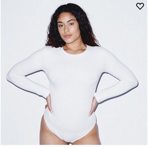 White long sleeve American apparel bodysuit